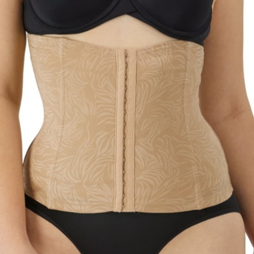 Maidenform Medium Brown Waist Trainer Shapewear Corset Body Shaper EUC